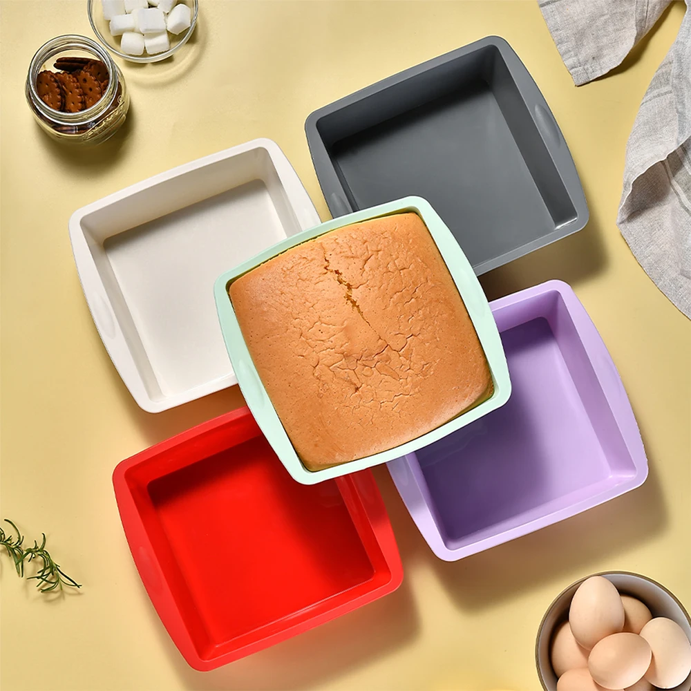 Zyliss Kitchen Gadgets - 正方形のシリコンケーキモールド,簡単なリリース,ケーキパン,耐久性のあるキッチンツールとアクセサリー,家庭用,1個,4個