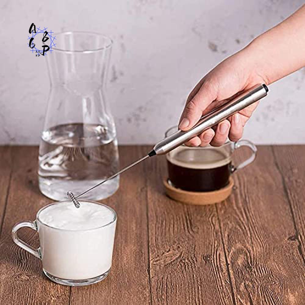 Milk Frother - A68P-電動ミルク泡立て器ロッドステンレス鋼ハンドヘルドミルク泡立て器バッテリー式
