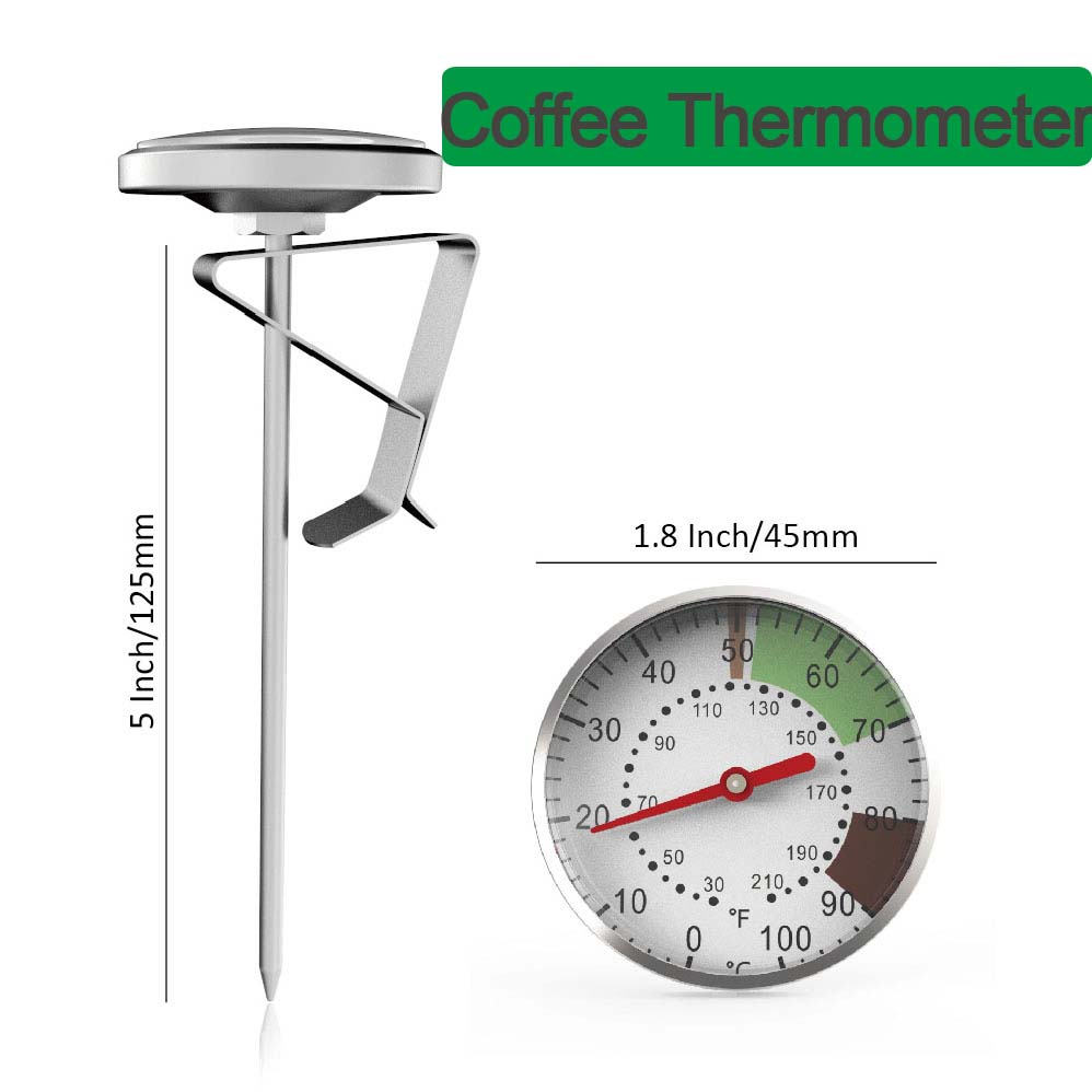 Kitchen Gadgets Design - 0-100 ° C 食品温度計ステンレス鋼コーヒーミルク温度計調節可能なクランプキッチン食品調理ドリンクツールアクセサリー