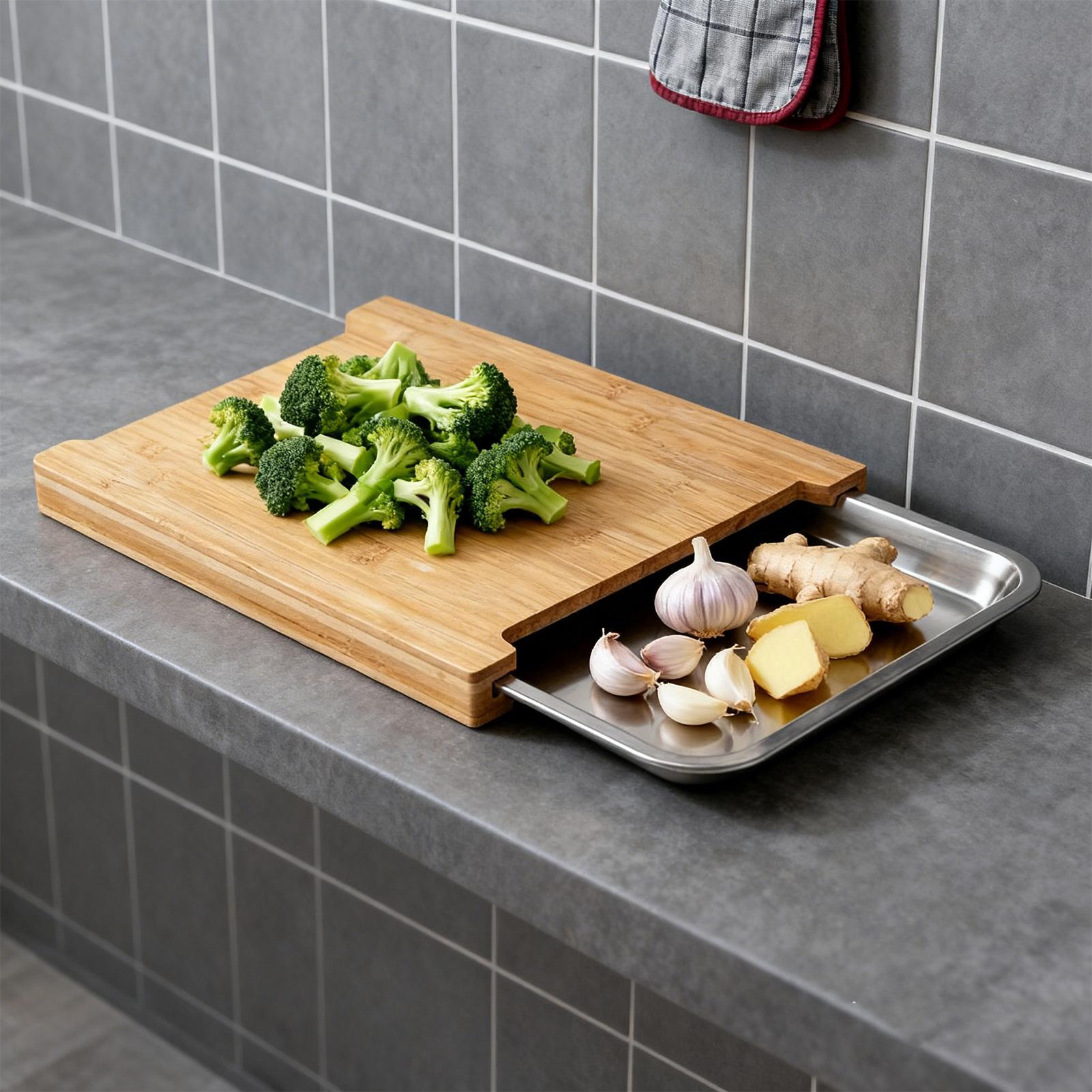 Bamboo Cutting Board - 木製カッティングボード 滑り止め付き 食品準備用チョッピングガジェット 肉・ステーキ・野菜用カッティングボード レストラン・ケータリング用