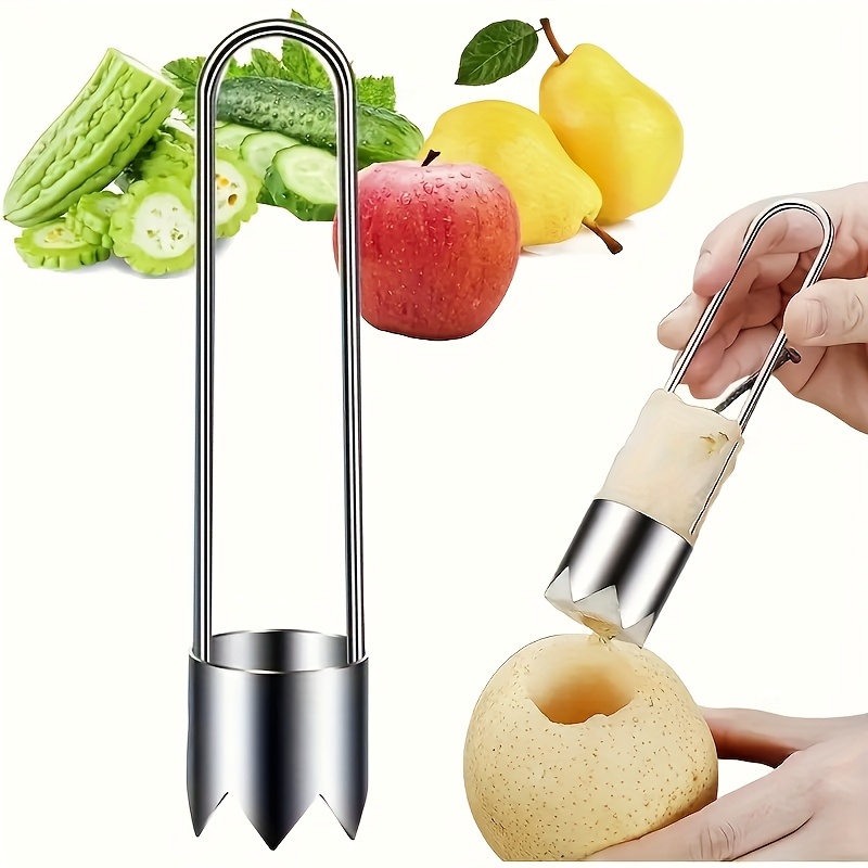 Kitchen Gadgets Design - ステンレス製果物野菜芯抜き器、ピーマン種子除去ツール、リンゴ梨芯抜きカッター、キッチンアクセサリーガジェット