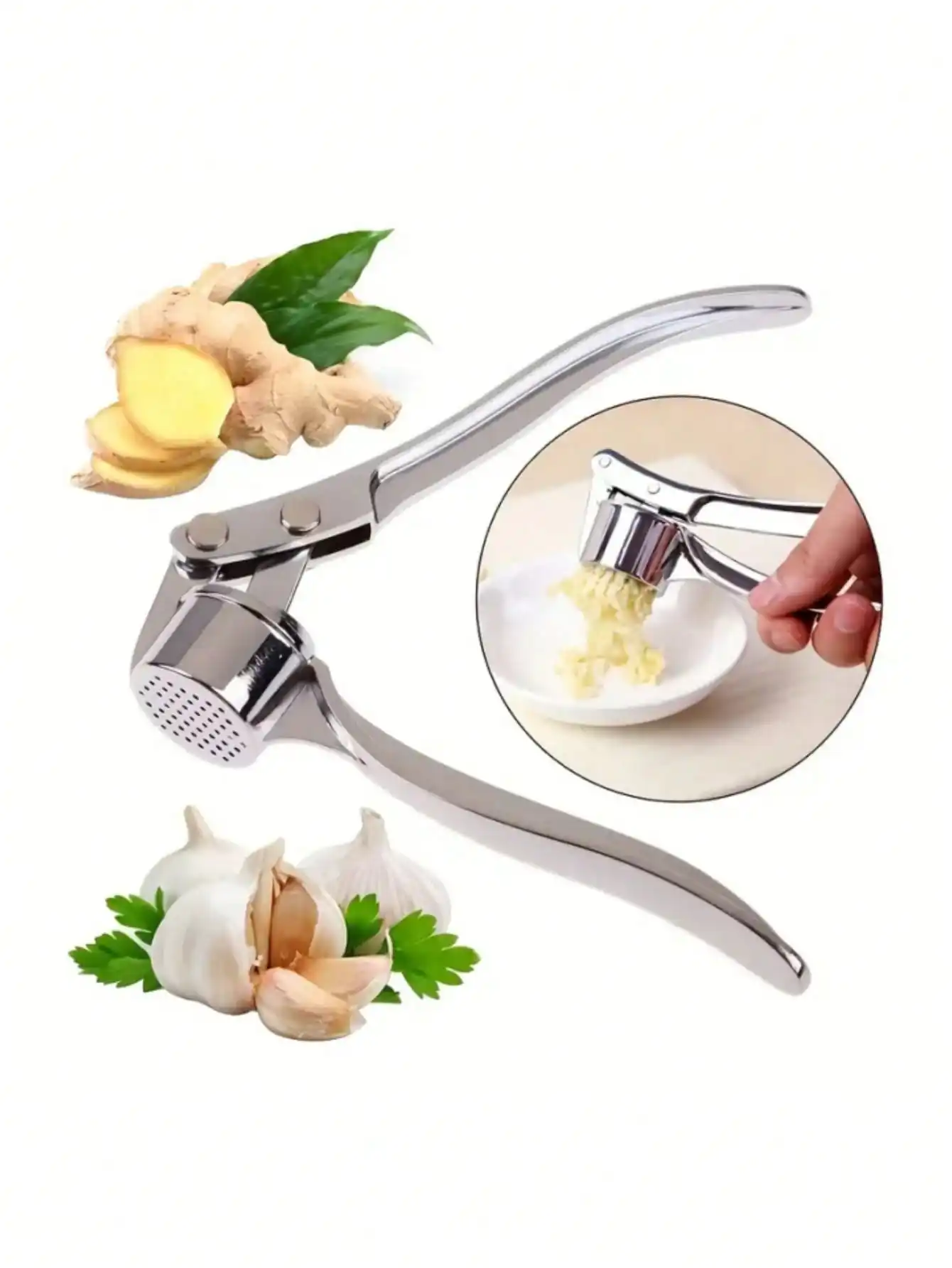 Zyliss Kitchen Gadgets - キッチンガーリックプレスクラッシャーミンサーステンレス鋼ガーリックスマッシャースクイーザー手動プレス粉砕ツールキッチンアクセサリー