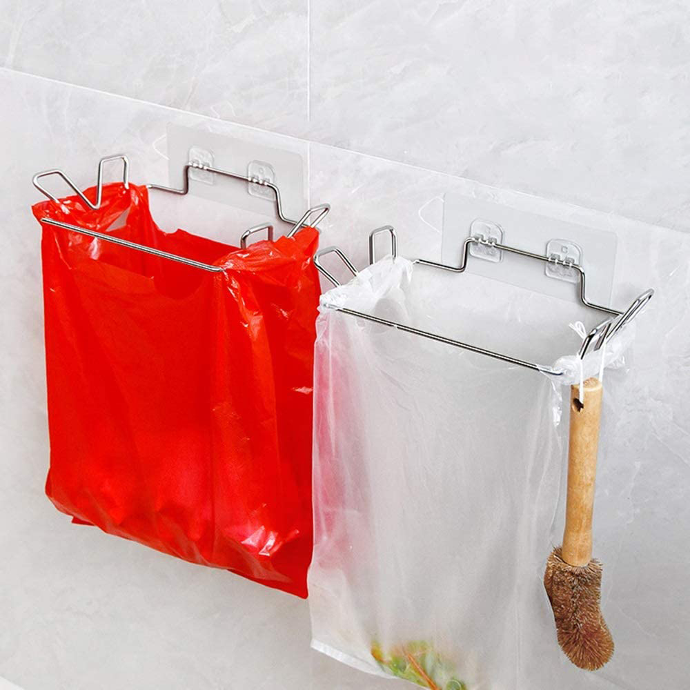 Kitchen Gadgets Wallpaper - ステンレス製キッチンゴミ箱,ハンギングゴミ袋ホルダー,キャビネット収納,キッチンガジェット,2個