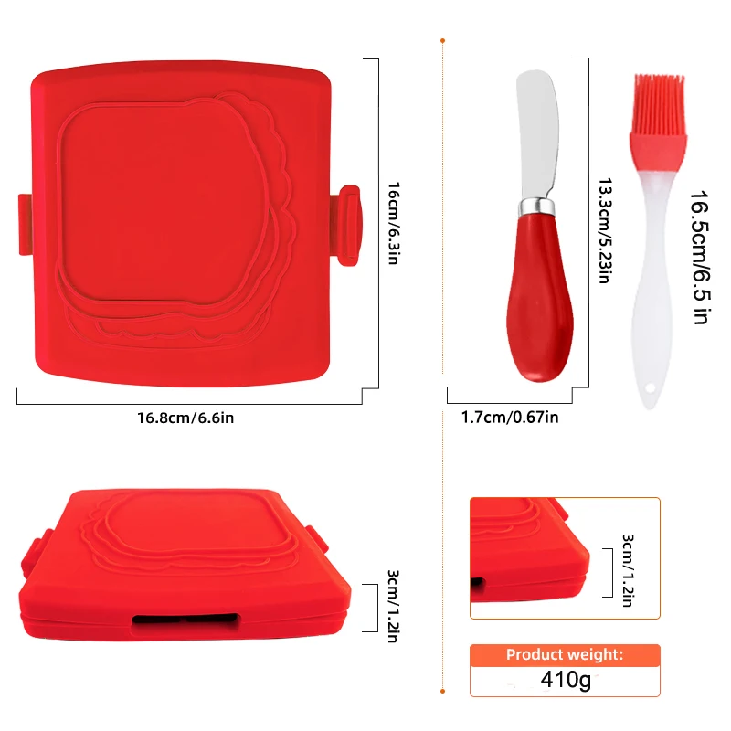 3パック食品グレードサンドイッチトースター、バターナイフとオ - Kitchen Gadgets Baking のレビューと価格
