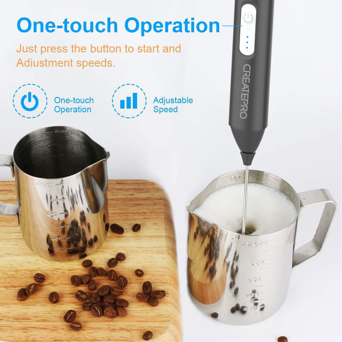 充電式ミルクフォーマー 自動ハンドヘルドフォームメーカー 電 - Milk Frother のレビューと価格