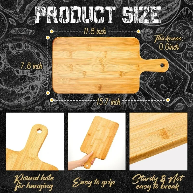 竹製まな板 ハンドル付き 大型木製サービングボード キッチン - Bamboo Cutting Board のレビューと価格