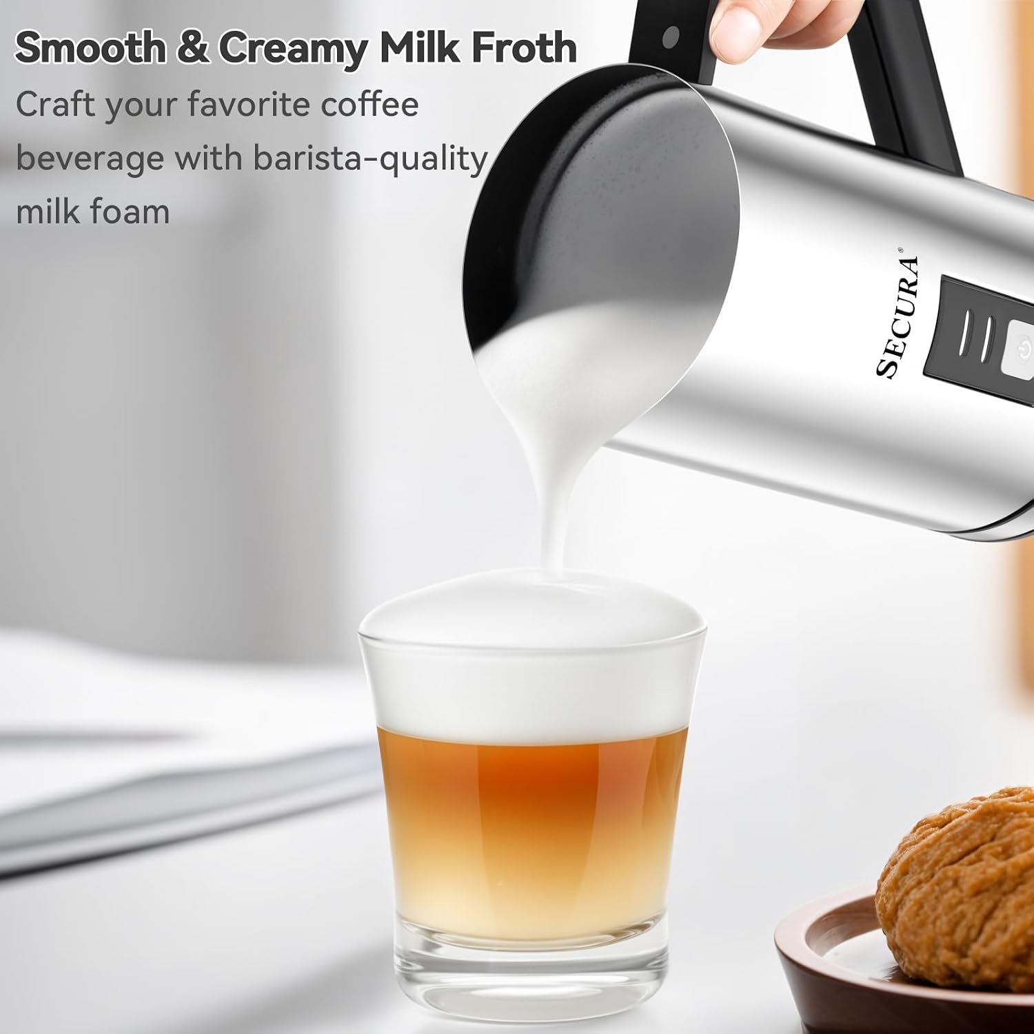 電動ミルク泡立て器 ステンレス製 8.4オンス 自動ホット＆ - Milk Frother のレビューと価格
