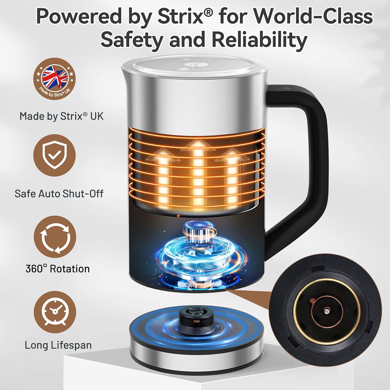 電動ミルク泡立て器 ステンレス製 8.4オンス 自動ホット＆ - Milk Frother のレビューと価格