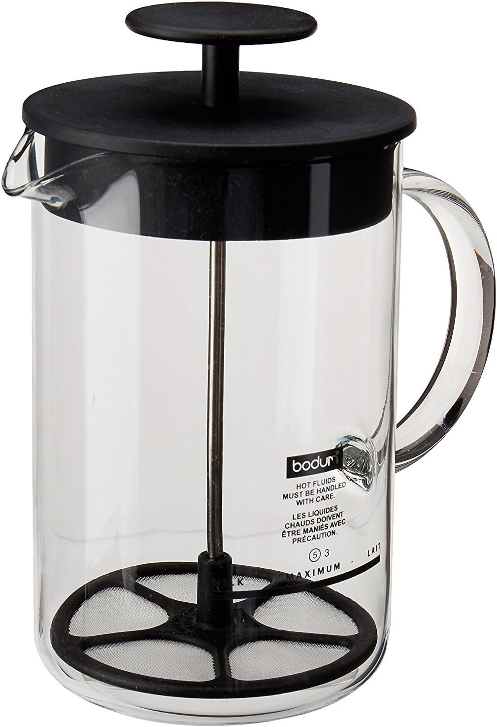 手動ミルク泡立て器、8オンス、ブラック、耐熱ガラス - Milk Frother のレビューと価格