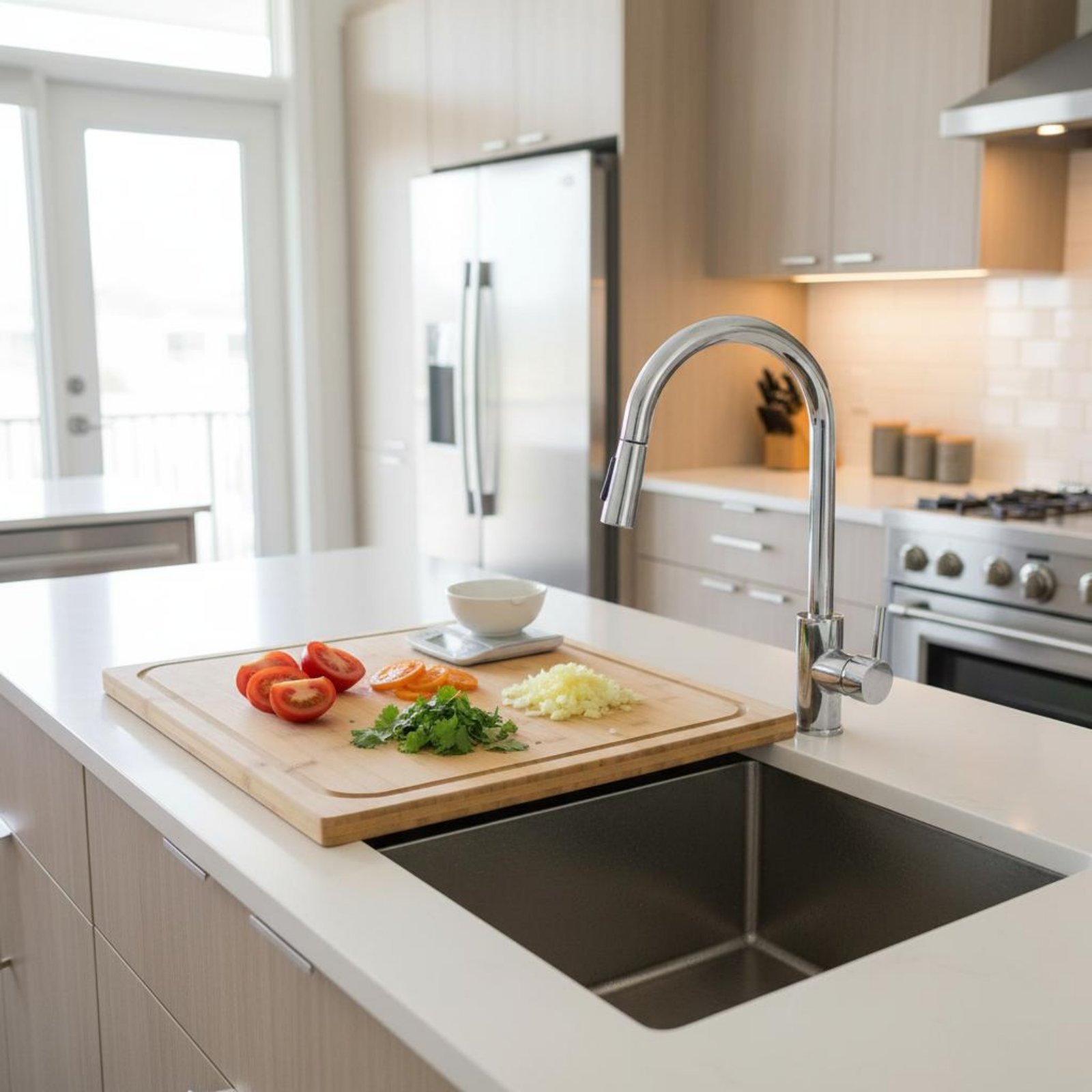 シンク上まな板 多目的カウンタートップこね台 家庭料理人、キ - Bamboo Cutting Board のレビューと価格