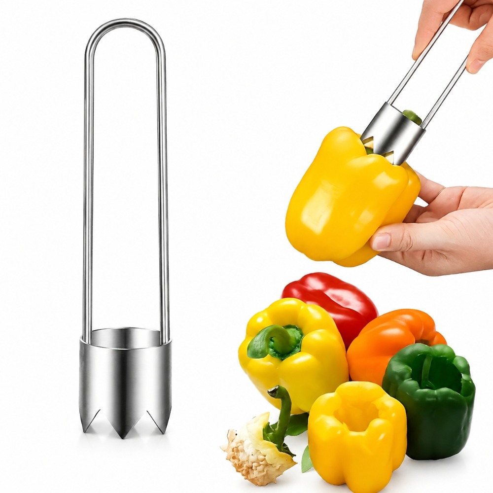 ステンレス製果物野菜芯抜き器、ピーマン種子除去ツール、リンゴ - Kitchen Gadgets Design のレビューと価格