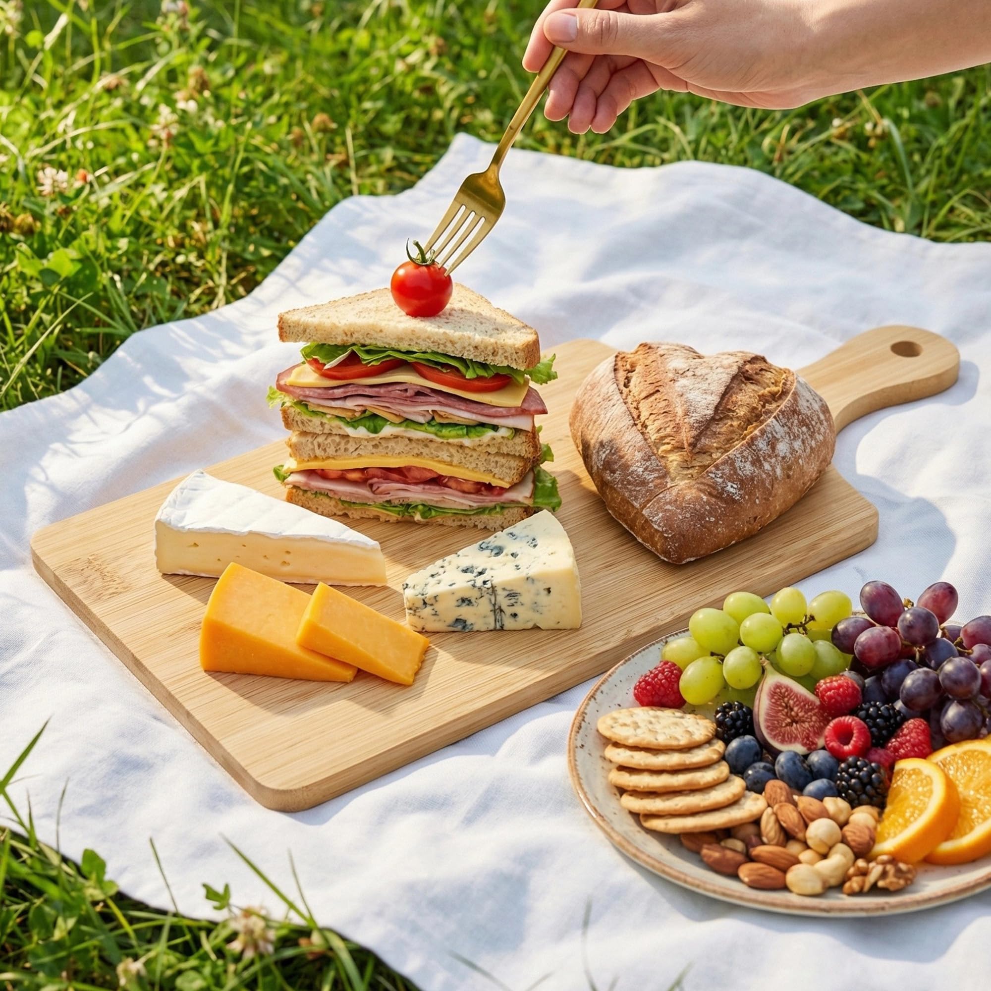 キャンプ用調理器具セット。竹製のまな板12枚入り。持ち手付き - Bamboo Cutting Board のレビューと価格