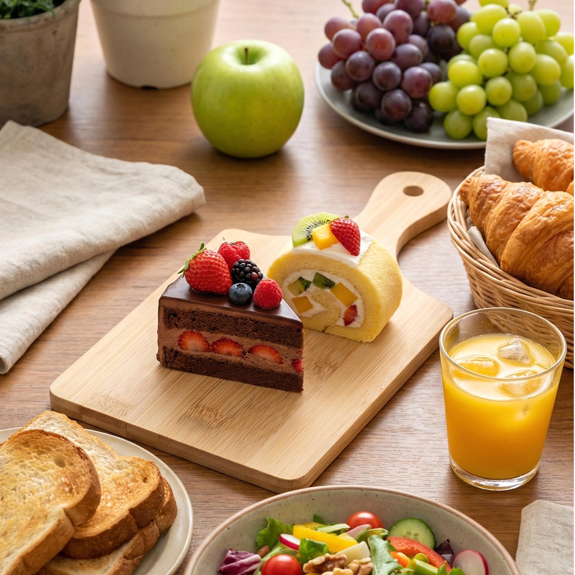 キャンプ用調理器具セット。竹製のまな板12枚入り。持ち手付き - Bamboo Cutting Board のレビューと価格