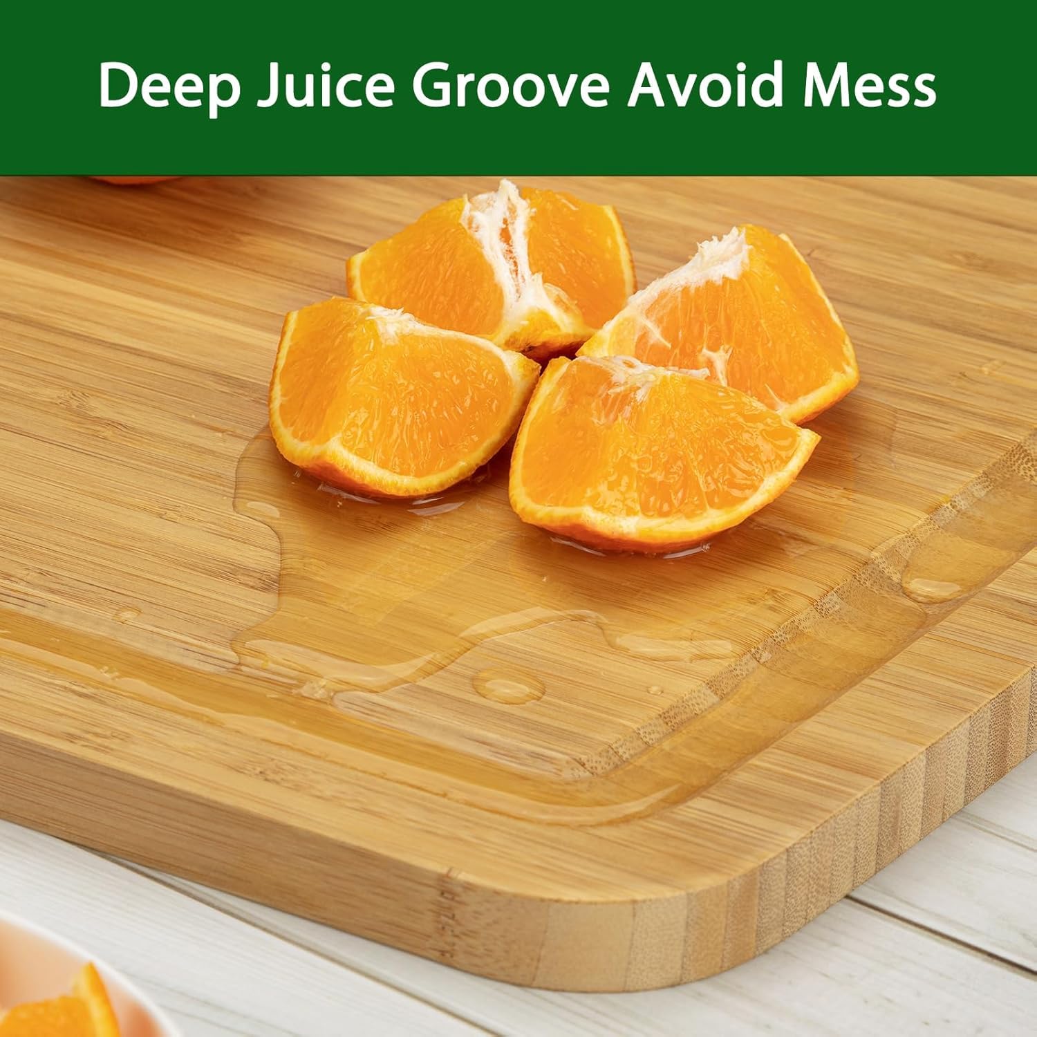 キッチン用竹製カッティングボード、深いジュース溝とハンドル付 - Bamboo Cutting Board のレビューと価格