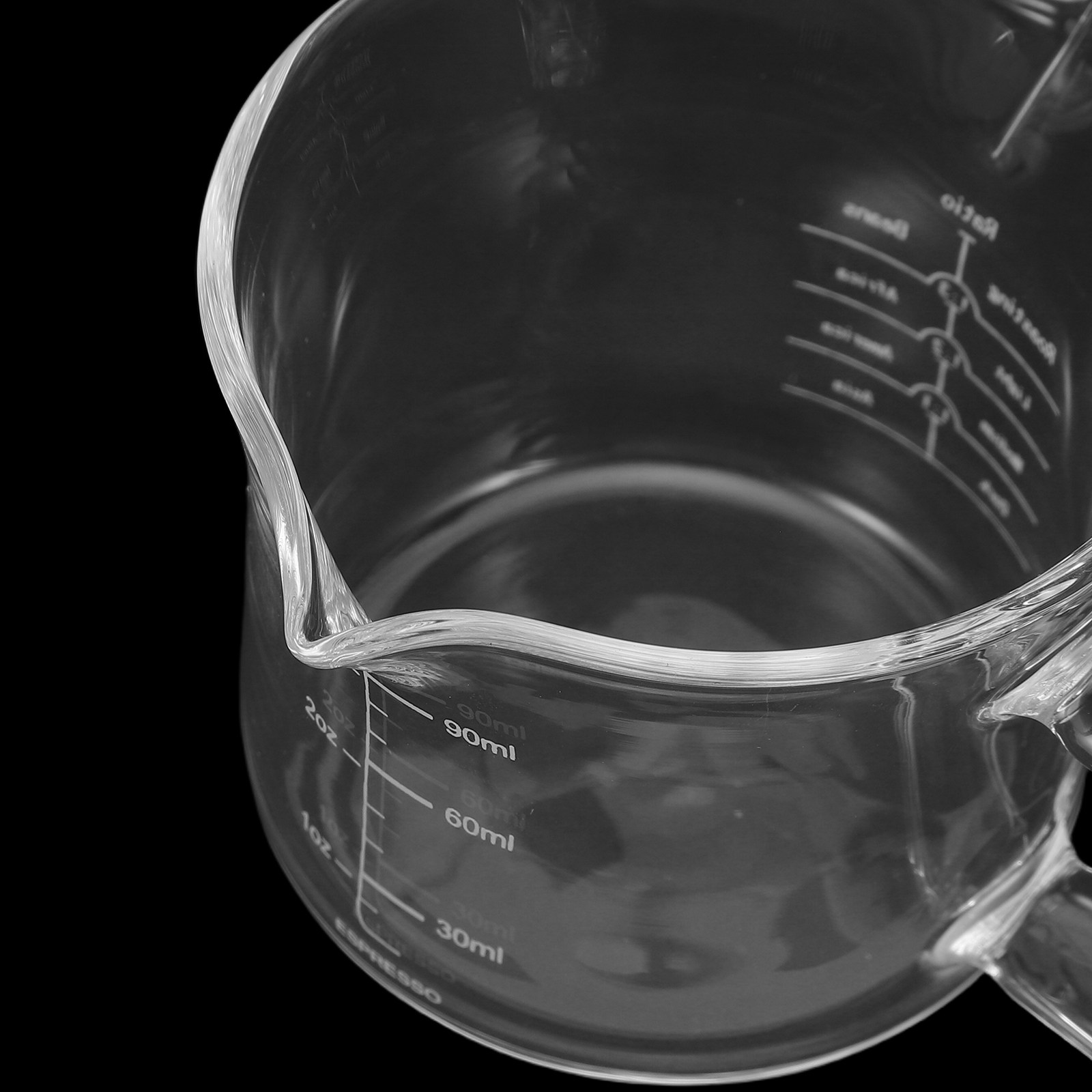 二重注ぎ口付きのガラス製計量カップ 100ml。エスプレッソ - Milk Frother のレビューと価格