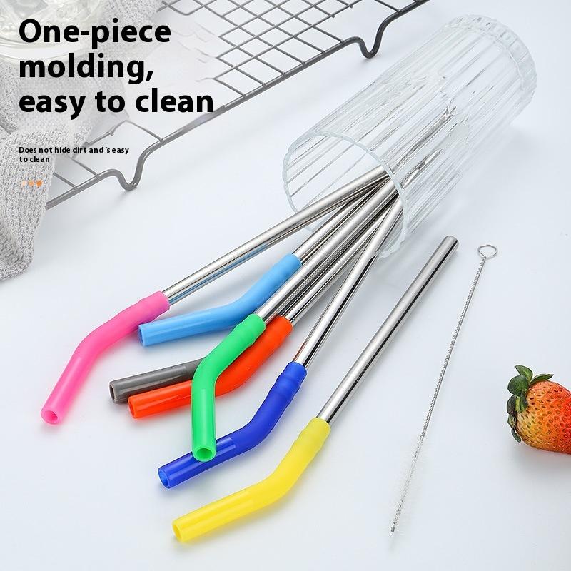1 セットロングステンレス鋼ストロー、シリコンストロースリー - Kitchen Gadgets Design のレビューと価格