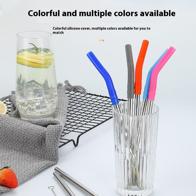 1 セットロングステンレス鋼ストロー、シリコンストロースリー - Kitchen Gadgets Design のレビューと価格